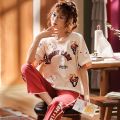 Spring Women Pajamas Short Sleeve Pijama Female Pajama Set 5XL Pyjamas Cotton Pajamas For Women Sleepwear Homewear Sleep Lounge.