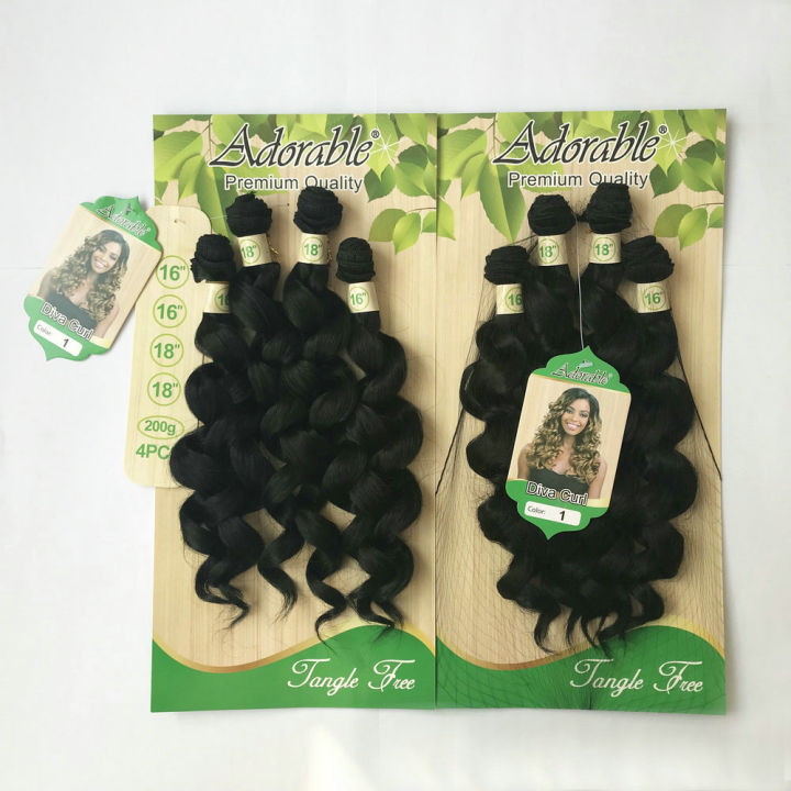 Adorable%204%20Bundles%20Loose%20Deep%20Synthetic%20Diva%20Curly%20Hair%20Extensions,Full%20Head%20Packet%20Hair%20Weaving%2016-18%20Inches%20Diva%20Curl%204PCS%20-%20Image%208