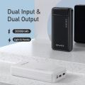Awei P6K 20000mAh Powerbank 2.1A Fast Charging Dual USB Port Micro USB and Type C Input Portable Power Bank.