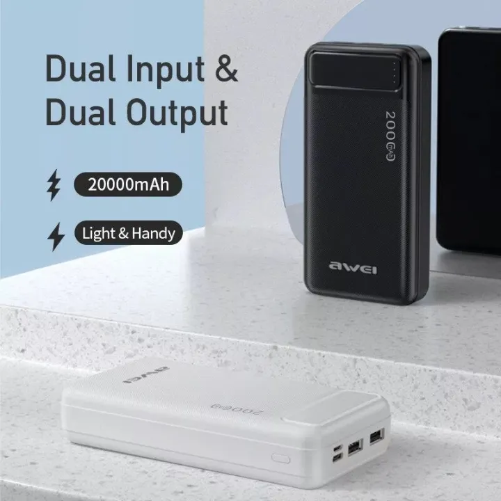 Awei%20P6K%2020000mAh%20Powerbank%202.1A%20Fast%20Charging%20Dual%20USB%20Port%20Micro%20USB%20and%20Type%20C%20Input%20Portable%20Power%20Bank%20-%20Image%205