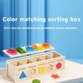 Montessori Shape Color Sorting Toy Colour Shape Sorting Box Game for 3 4 5.