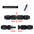 MC4 Solar Connector 30A DC Solar Panel Cable PV Connectors for Solar PV Energy System Waterproof Flame Retardant Connector. 