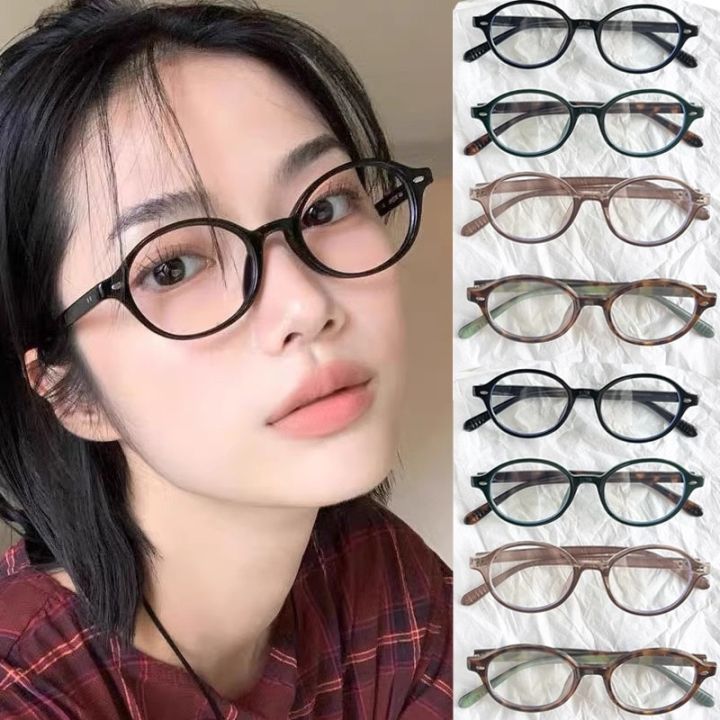 Y2K Retro Oval Frame Glasses Women Female Ins Sweet Cool Eyewear Trend Korean Brand Reading Computer Anti Blue Light Eyeglasses