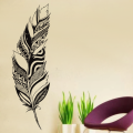 Feather Art Design Wall Stickers For Bedroom Livingroom Library - Peacock Feather Wall Decal.