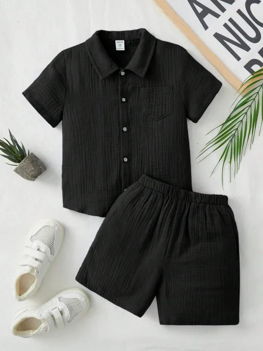 Children%E2%80%99s%20Young%20Boy%20%20Toddlers%20Nice%20Clothes%20Button%20Front%20Shirt%20&%20Shorts%20for%20Kids%20-%20Image%203
