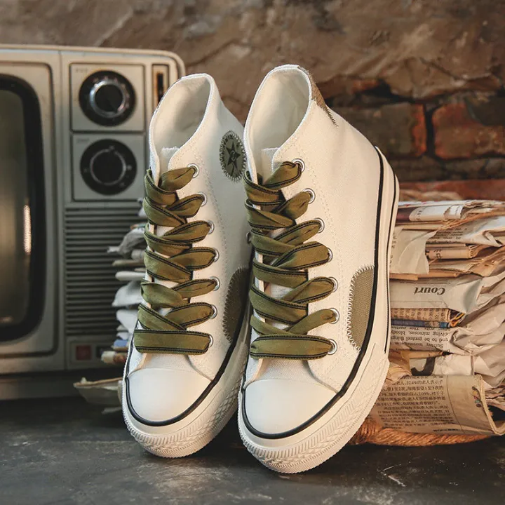 671New%20Casual%20Retro%20High-Top%20Canvas%20Shoes%20Women's%20Korean-Style%20Versatile%20Niche%20Classic%20Fashion%20Preppy%20Style%20Lace%20up%20Hong%20Kong%20Style%20-%20Image%205
