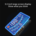 Car Flat Monitor OBDII EUOBD 5.5Inch Windshield Projector HUD Display Water Temperature Change Reminder. RPM KM/H Easy to Use. 