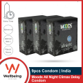 Moods All Night Climax Delay Condom for Men | Combo of 3 Pack 3x3=9pcs | India. 