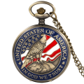 Classic American Presidential Torch Eagle Free Design pocket Watch for men and women Vintage quartz Arabic numerals. 