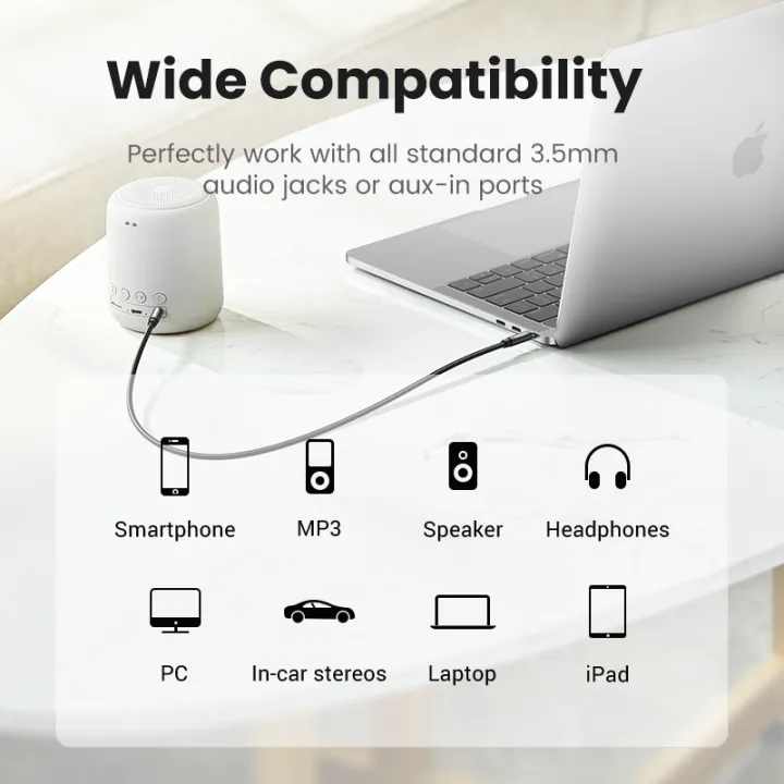 UGREEN%203%20Meter%203.5mm%20Nylon%20Bradied%20Audio%20Cable%20Compatible%20for%20iPhone%20iPad%20or%20Cell%20Phone%20Tablets%20Media%20Players%20-%20Image%207