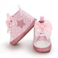 Pink Baby Shoes Princess Fashion Sneakers Infant Toddler Soft sole Anti Slip First Walkers 0-1 year old baby Christening Shoes.
