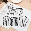 Women Hair Insert Comb Messy Bun Hair Pin Metal Wave Shape Hair Fork For Parties ANLAN. 