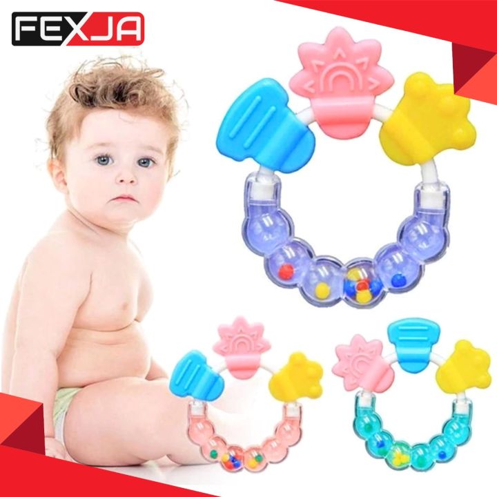 Silicone Baby Hand Teether With jhunjhuni CN-1pcs Baby Hand Teether