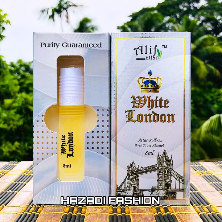 White London By Alif Attar Long Lasting Roll On Non Alcoholic Perfume (১০০% হালাল) - 8ml