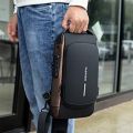 Men Anti-theft Crossbody Bag - Brown. 