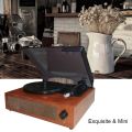 Portable Gramophone Vinyl Record Player Vintage Classic Turntable Phonograph with Built-in Stereo Speakers - multicolour.