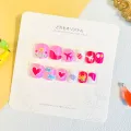 Pre-Glue Nails for Children, Kids Press on Nails, Cartoon Christmas Nails, Cute Full Cover Tips, Nail Decoration, 12. 