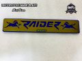 Raider Motorcycle New Design Name Plate Metal Gold.