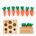 Wooden Toys Carrot Shape Matching Size Cognition Montessori Educational Toy Baby Montessori Toy Set Pulling  Wooden Toys baby. 