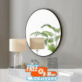 Modern Luxury Large Round Cupboard Frame Wall Mirror Vanity  Decorative 3D Mirrored Glass Effect Design 24 inch round Vanity Mirror wall Mounted 24/24. 