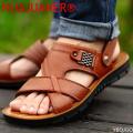Big Size 48 Men Leather Sandals Summer Classic Men Shoes Slippers Soft Sandals Men Roman Comfortable Outdoor Walking Footwear BunnyGarden. 