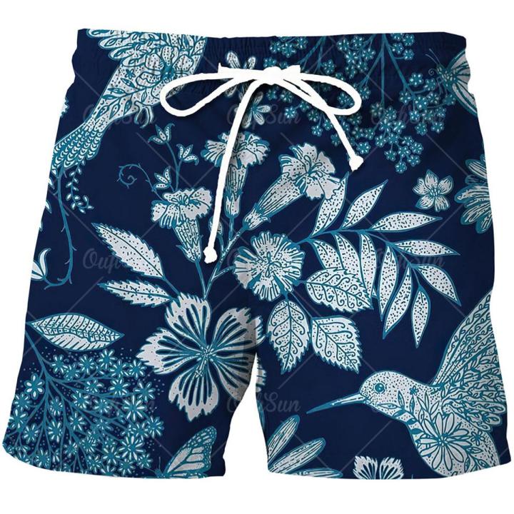 Men's Printed Beach Shorts Fashion Hawaii Comfort Swimwear Pants Men's Casual Quick Dry Breathable Teen Summer Shorts for Men