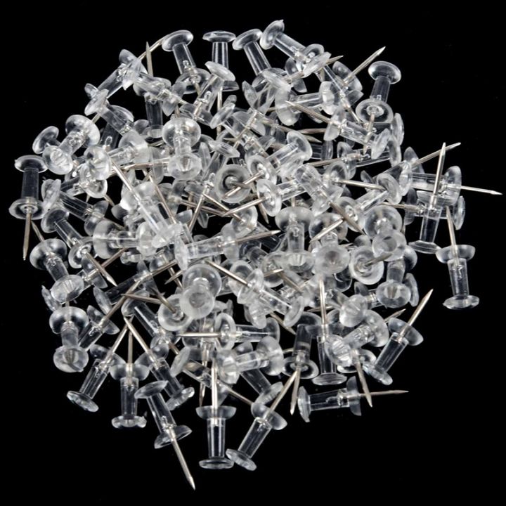 100%20Pcs%20Push%20Pin%20Thumb%20Tack%20Clear%20Color%203/8inch%20Drawing%20Cork%20Board%20Office%20Pushpin%20-%20Image%205