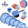 Silicon Food Cover Set of 6pcs Kitchen Silicone Stretch Cover Seal Lid Preservation Vacuum Food Storage Wrap Bowl Pot Cover.