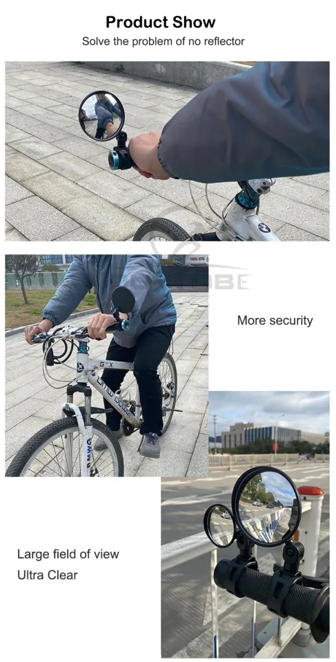 Specchietto Ciclismo MTB Per Bici E Scooter Elettrico – Rotondo O Ovale, Nero E Antisfondamento