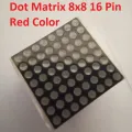 788BS RED Color LED 20mm DOT Matrix Round Dot 8x8 1.9mm LED 16 Pin Leads Common Anode 7 Segment Display For Panel Moving Text Massage Arduino. 