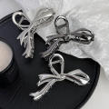 Metal Bow Hair Claw Chic Advanced Personalised Bow Knot Shark Clip Vintage Ribbon Shape Claw Clip for Hair Styling Women's Fashion Hair Management Style Tool Accessorizing. 