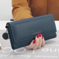 New Women Wallets Letter Long Tri-fold Wallet Purse Fresh Leather Female Clutch Card Holder Cartera Mujer. 