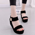 High-heeled sandals female student summer 2023 new Korean version casual wedge sandals women's summer. 