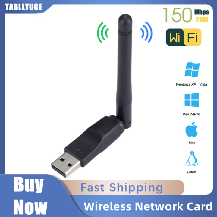 C Laptop b/g/nAN Wi- Adapter LB WiFi Card Mini USs MT76150Mbp01 Wi-Fi Receiver Dongle Antenna 802.11 for P-Brain Windows
