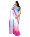 Trendy and Fashionable  Georgette Digital Printed Rainbow  Saree . saree with Blouse pcs for women. 
