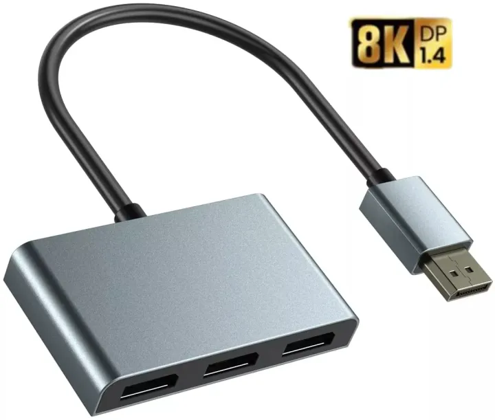 DisplayPort%201x3%20Splitter%20MST%20SST%20Adapter%20DP1.4%20Hub%208K@60Hz%204K@120Hz%20Multi%20Monitor%20Splitter%20for%20Extended%20Display%20and%20Mirror%20Mode%20-%20Image%207