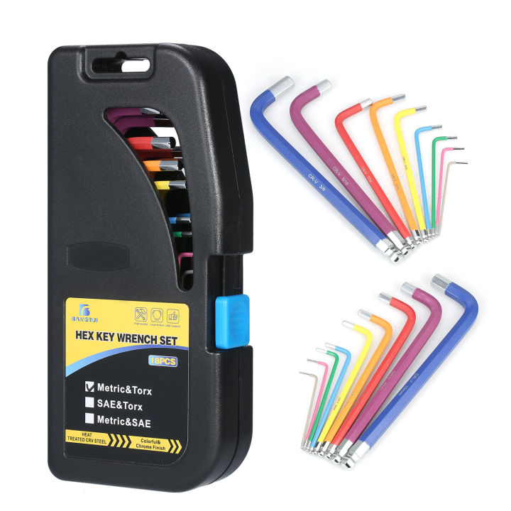 18PCS%20Ball%20End%20Hex%20Key%20Wrench%20Set%20Multicolor%20Long%20Arm%20Metric%20&%20SAE%20Wrenches%20Industrial%20Grade%20Chrome%20Vanadium%20Steel%20Hex%20Key%20Allen%20Wrench%20with%20Holding%20Case%20-%20Image%204