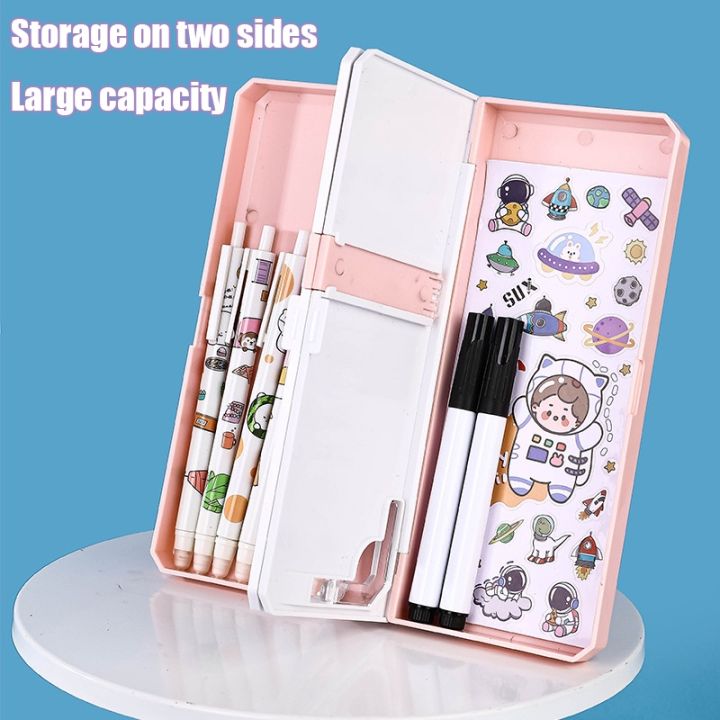 New%202%20in1%20Multi-function%20Bookhelf%20Pencil%20Cae%20/%20Pupil%20Correct%20Poture%20Gift%20Reading%20Book%20Holder%20%20Double-layer%20Large-capacity%20tationery%20Cae%20/%20Adjutable%20Pen%20Box%20Writable%20Eraable%20-%20Image%204