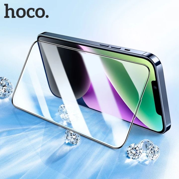 HOCO 3D Screen Protector Full Cover Glass for iPhone 15 Pro Max 14 Plus 13 12 11 X XR Curved Edge Tempered Glass iPhone 7 8Plus