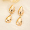 New 2024 Elegant Female Gold Metal Water Drop Earrings for Women Accessories Simple Jewelry.