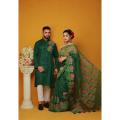 Stylish & fashionable New Matching best/Coupple Dress/For Men & Women / Saree & Panjabi/ (Combo Set)) - Panjabi - Panjabi For Men. 