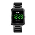 SKMEI SK1505 Black Stainless Steel Digital Watch For Men - Black. 