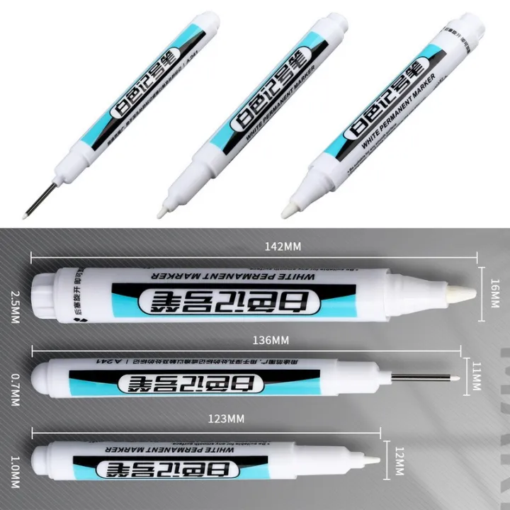 0.7/1.0/2.5MM%20White%20Permanent%20Marker%20Pen%20Waterproof%20Painting%20Marker%20For%20Wood%20Rock%20Plastic%20Leather%20Glass%20Stone%20Metal%20Art%20Supplies%20Luhuai%20CVC%20-%20Image%206