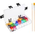 24 Grid Gouache Watercolor Acrylic Moisturizing Palette Leakproof Color Storage.