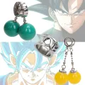 【Yurui】Dragonball Super Dragon Ball Vegetto Earring Black Son Goku Zamasu Ring Cosplay Action Figure Toy. 