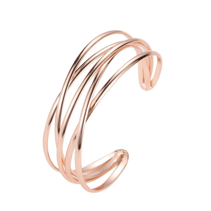Enacolor%20Simple%20Opening%20Geometric%20Cross%20Bangle%20for%20Women%20Girl%20Accessories%20Fashion%20New%202025%20-%20Image%205