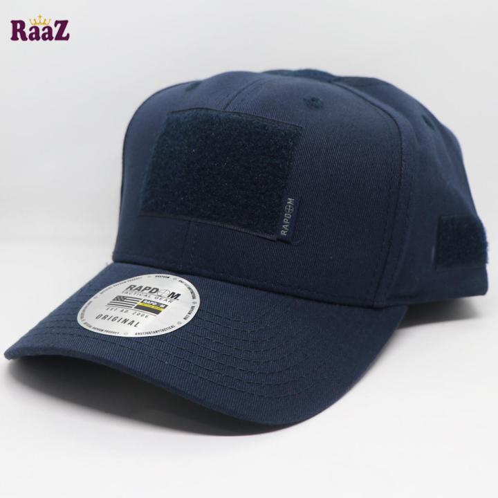 Navy Blue Tactical Operator Ripstop Cotton Baseball Cap With Loop Patch
