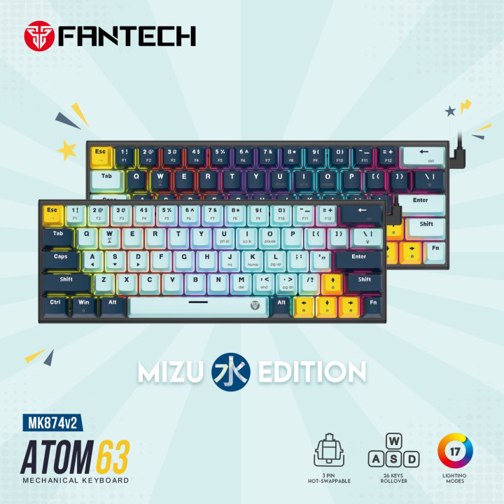 FANTECH%20ATOM63%20MK874%20V2%20MECHANICAL%20GAMING%20KEYBOARD-%20MIZU%20SERIES%20Sky%20Blue%20And%20Navy%20Blue%20-%20Switch%20Blue-Red%20-%20Image%202