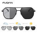 Luxury Metal Photochromic Sunglasses Men Women Fashion Polarized Sun Glasses Stylish Chameleon Anti-glare Driving Shades UV400. 