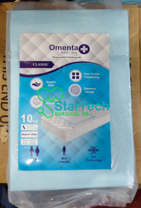 Omenta Disposable Underpads / Bed Pads – 10 Pcs (1packet)